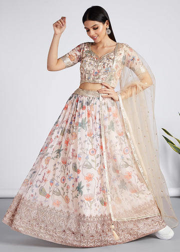 Grey Embroidered Designer Lehenga Choli - Indian Paridhan 