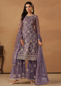 Purple Embroidered Sharara Style Online Salwar Kameez
